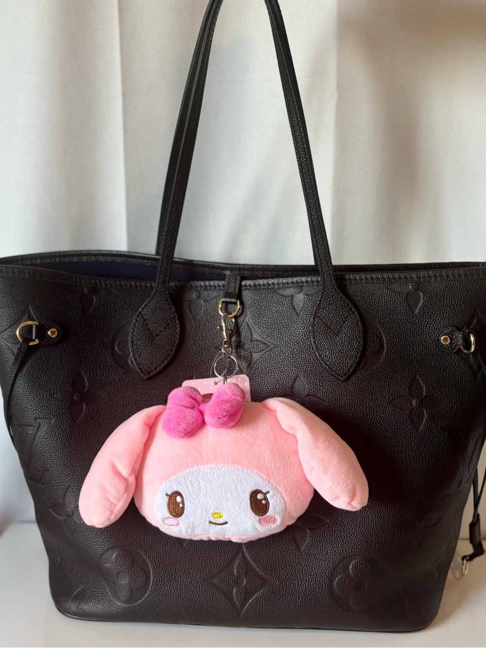 My Melody Kawaii Blush Cheeks Plush Pouch Bag Charm ID Holder NWT Japan Exclusiv